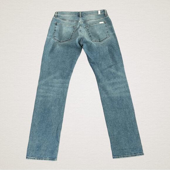 7 For All Mankind Low Straight Leg Distressed Jeans in Rose Avenue Light Wash 29 - Picture 2 of 11